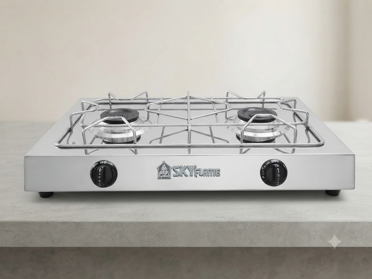 Skyflame 2-Burner Table Top Gas Stove (LPG & Natural Gas)