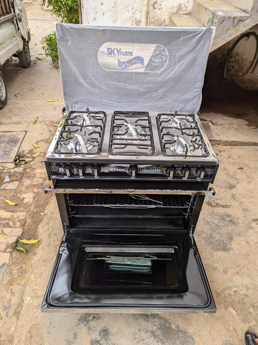 Skyflame 34 inch cooking range open oven view